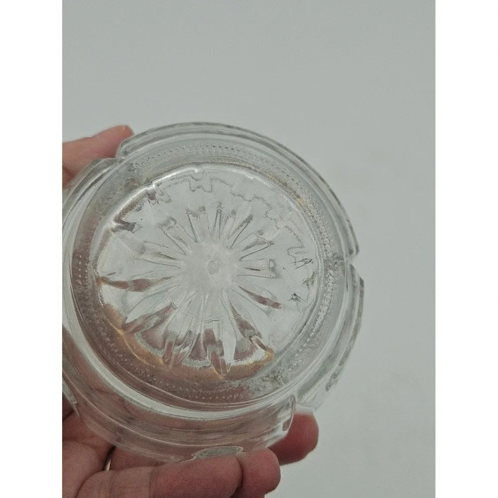 Vintage Wheaton Bullseye Clear Glass Bud Vase Starburst Bottom Mid Century
